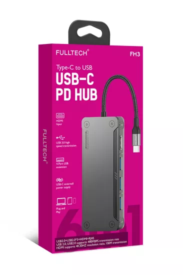  Type-c to USB, HDMI, RJ45 Ethernet Hub