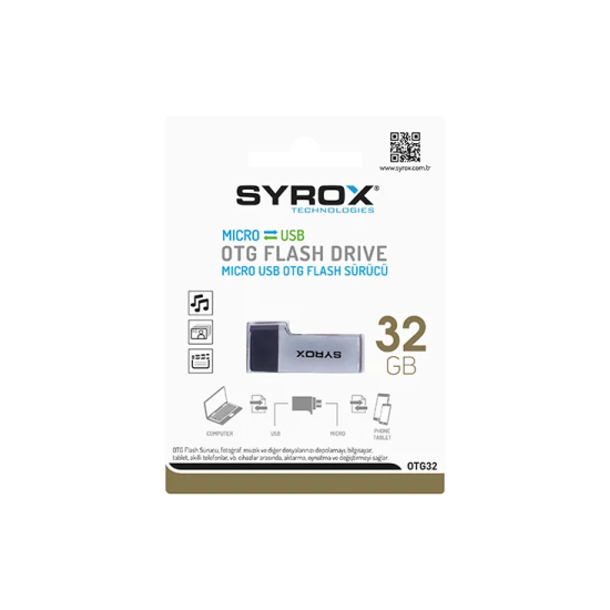 Syrox OTG32 32GB Dual USB Bellek OTG Flash Bellek
