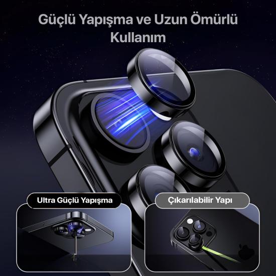 iphone 13 Pro/13 Pro Max 9H Safir Kamera Lens Koruyucu