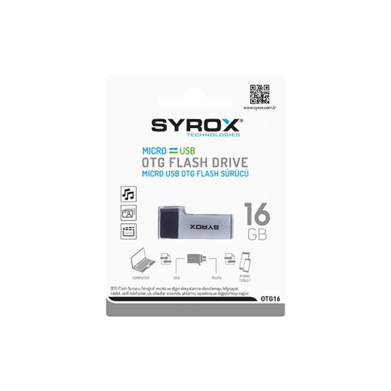 Syrox OTG16 16GB Dual USB Bellek OTG Flash Bellek