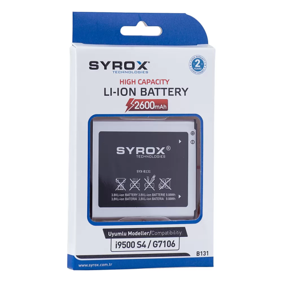 Syrox Syx-B131 Samsung S4 / İ9500 / G7106 Uyumlu Batarya