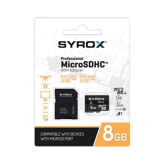 Syrox MC8 8GB Micro Sd Hafıza Kartı Class 10