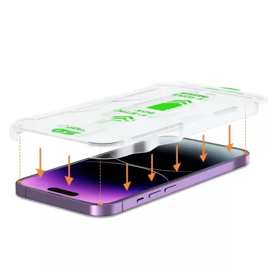 iphone 15 PRO Magic Glass Box Kolay Uygulama Aparatlı 9h Hd Temperli Cam Ekran Koruyucu ve Kiti