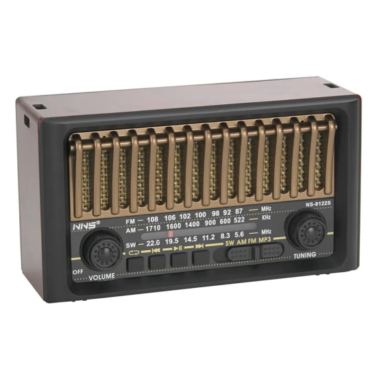 NNS NS-8122S Taşınabilir Nostaljik Radyo Bluetooth Speaker Usb+Tf card+Aux