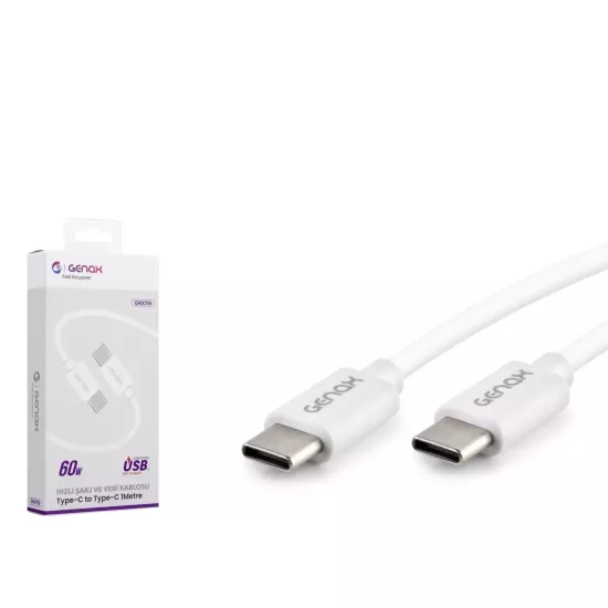 60W USB-C to USB-C Şarj & Data Kablosu 1M 