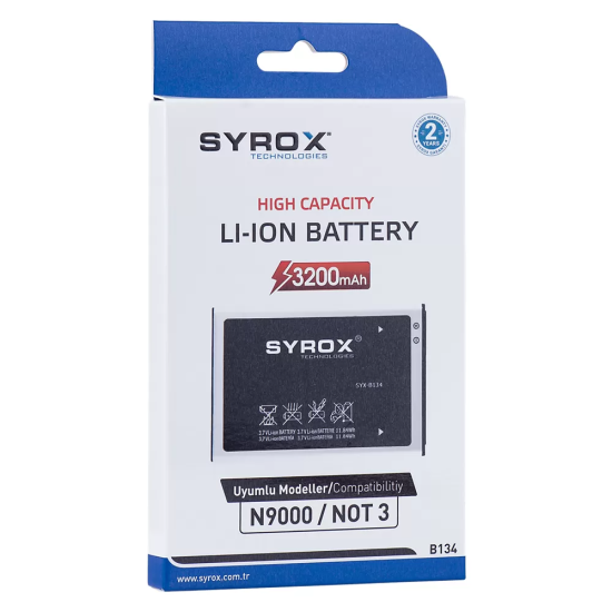 Syrox B134 Samsung NOTE 3 / N9000 Uyumlu Batarya