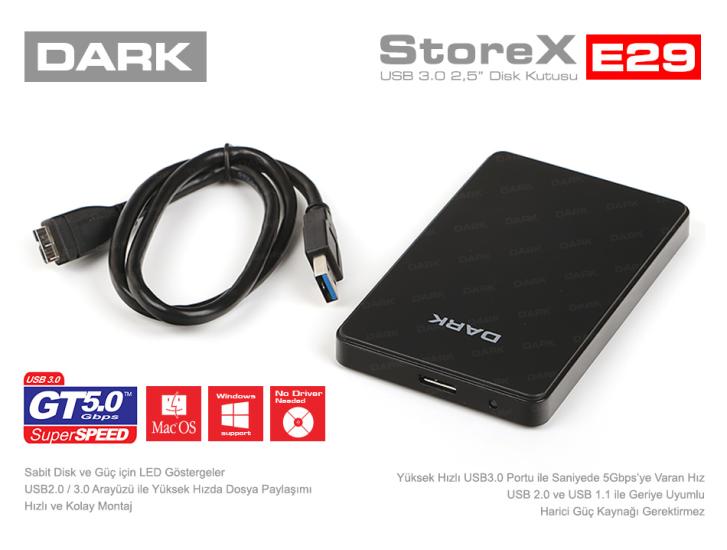 Dark DK-AC-DSE29 Storex USB 3.0 2,5’’ Sata Disk Kutusu